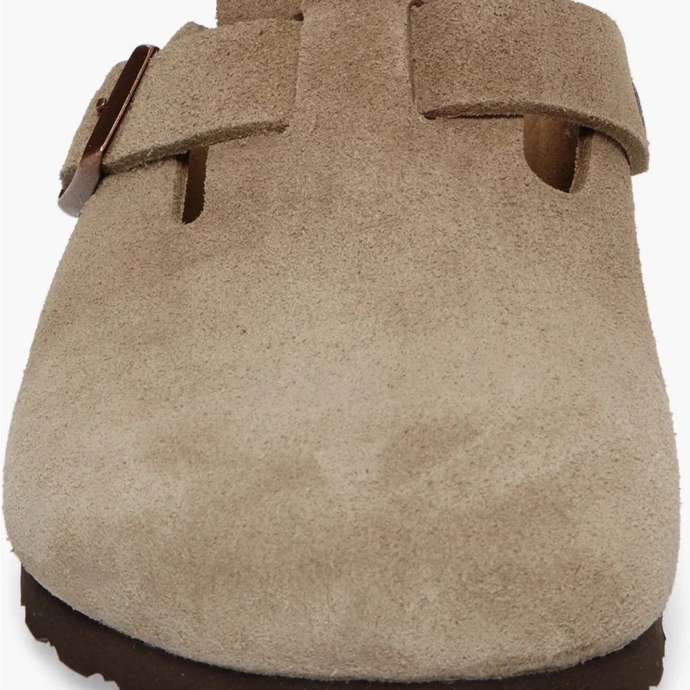 Birkenstock Taupe Suede Clogs - Picture 3 of 8